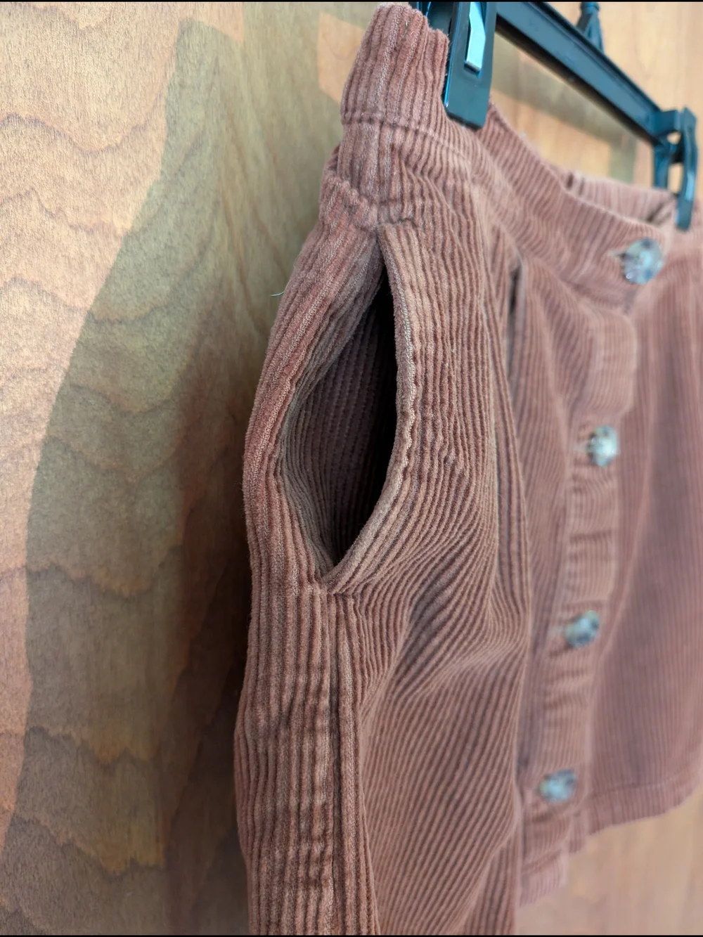 GAP Girls Sable Brown Corduroy Button-Front Mini Skirt L 10/12